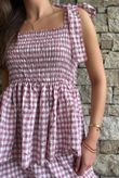 Nonni Gingham Bandeau Cami Indian Pink